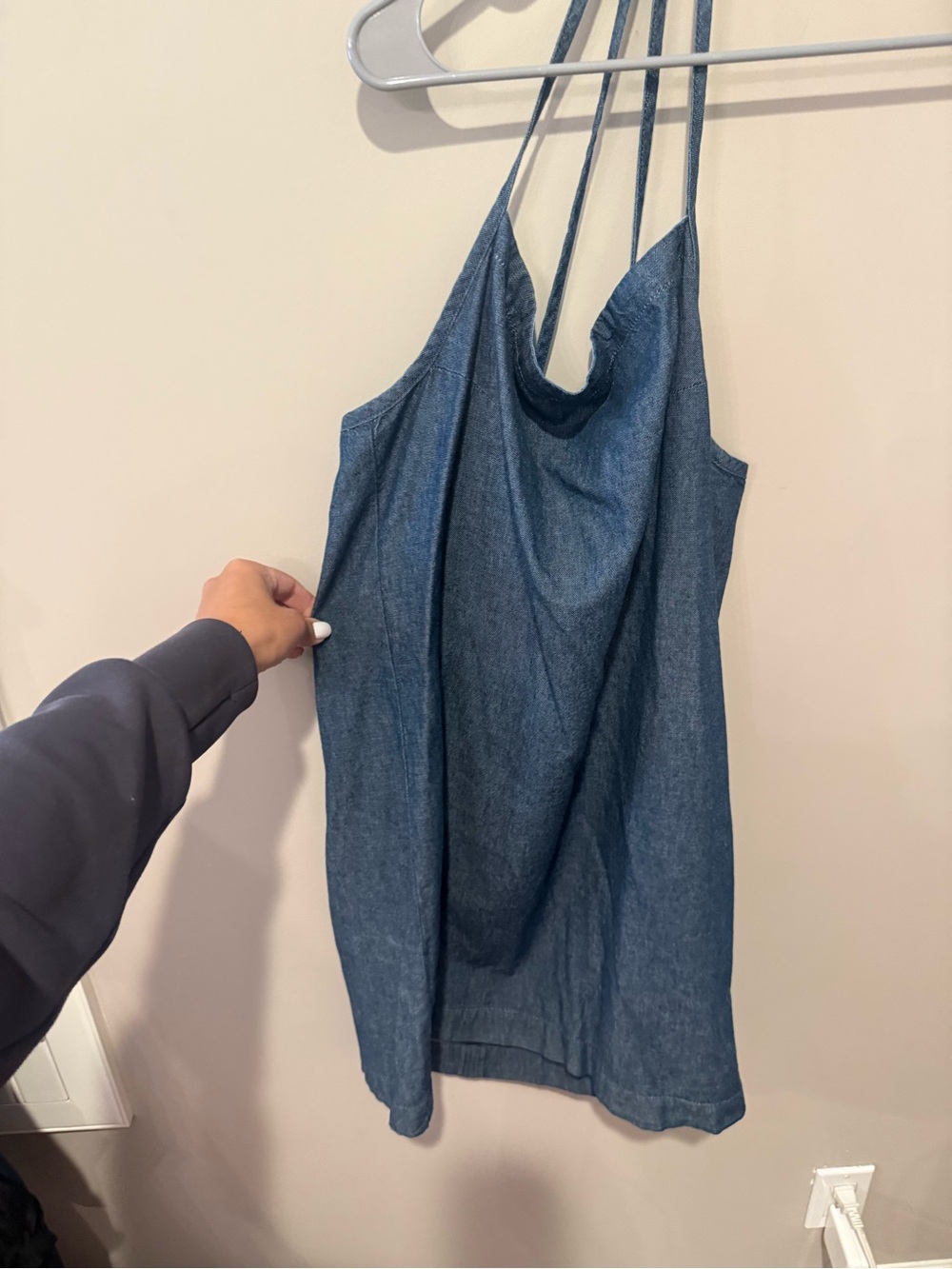 Rag & Bone Denim Tie Dress Rinse Blue Chambray L - Picture 6 of 13